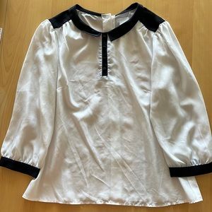 Black and white button down blouse